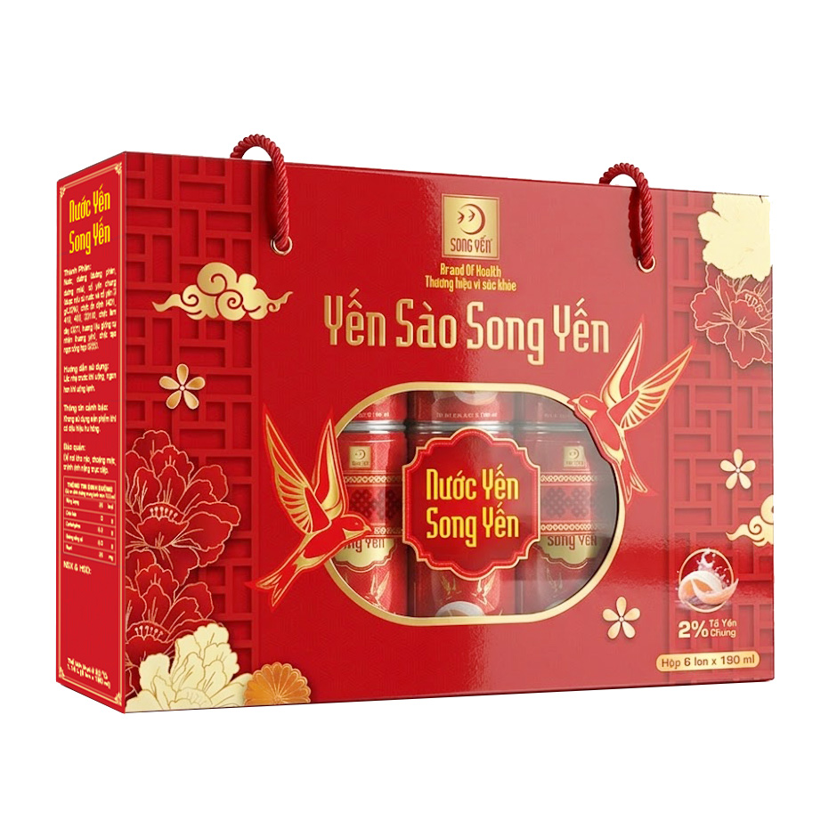 Nước Yến Song Yến (Tổ yến chưng 2%) - Hộp 6 lon